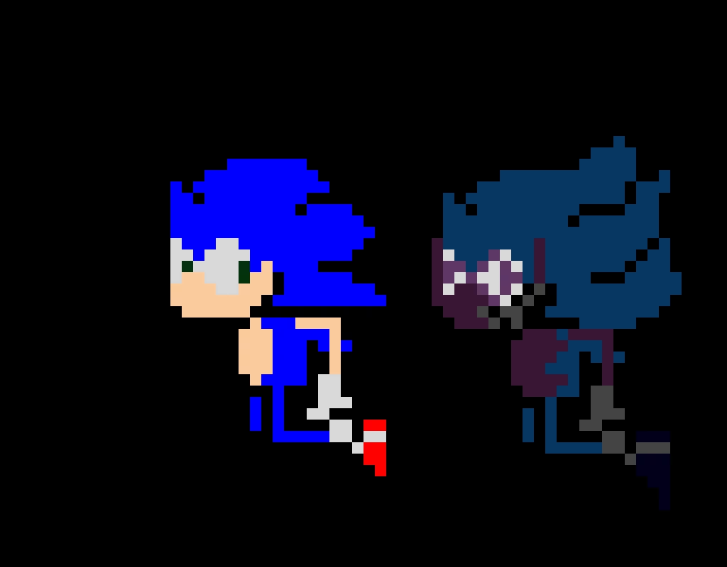 sonic and a random oc i found in my shed