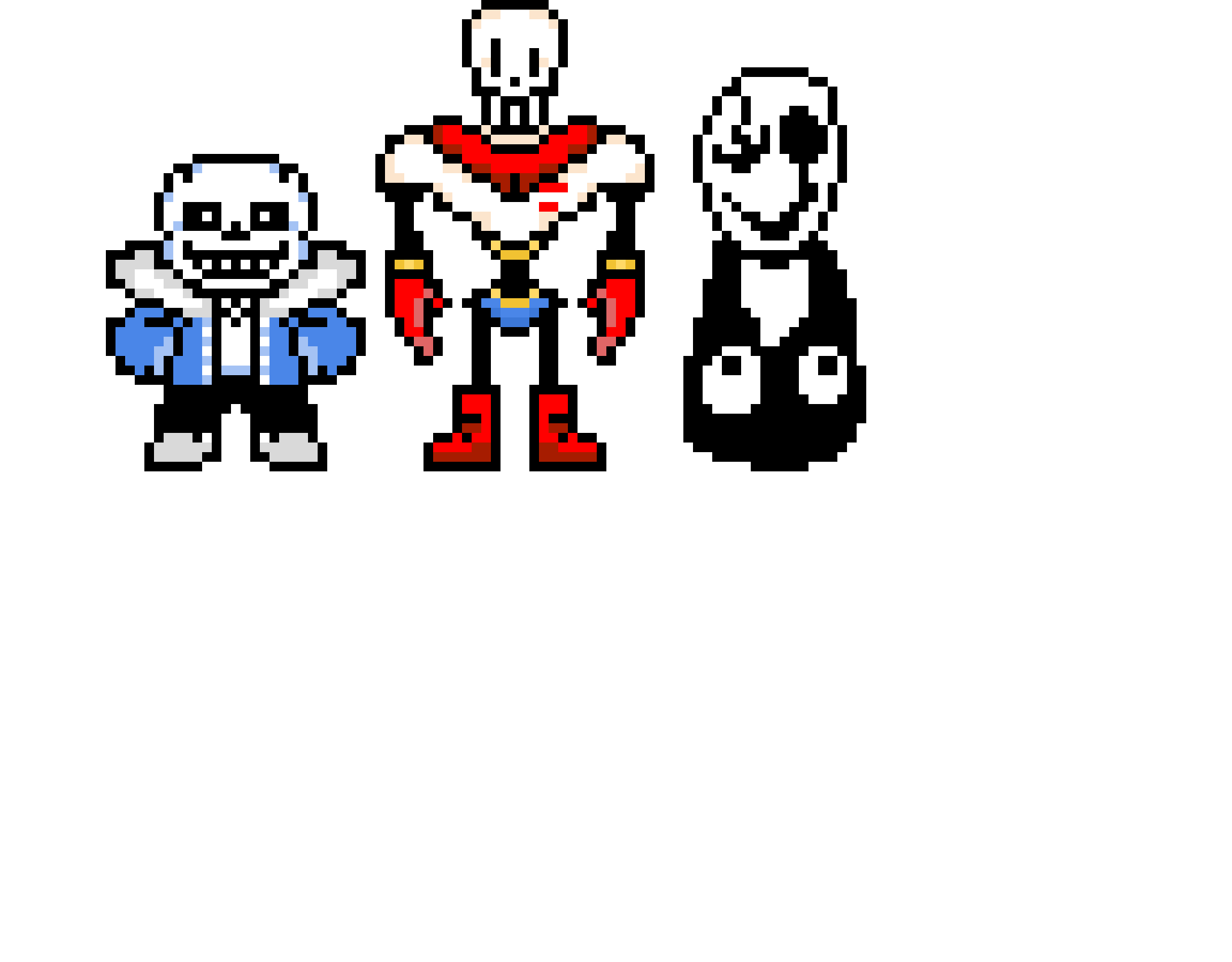 The font trio, all these models are my own, undertale by Toby fox