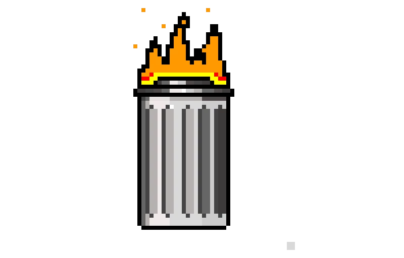 trash can on fire