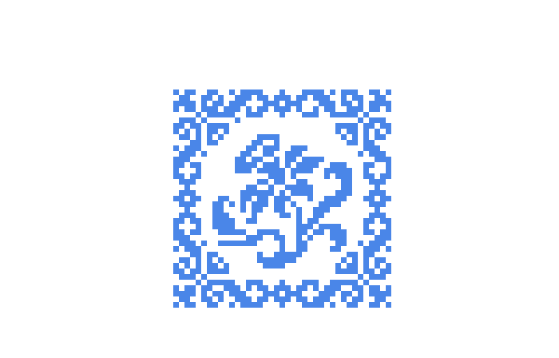 blue flower embroidery 