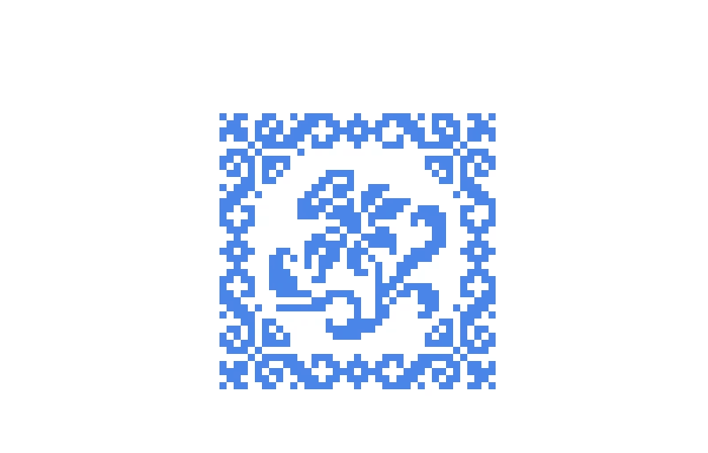 blue flower embroidery 