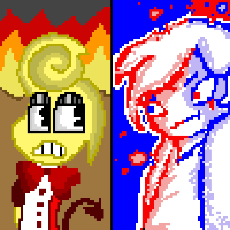 here ya go I feel like my oc would be a good hasbeen hotel character idk 