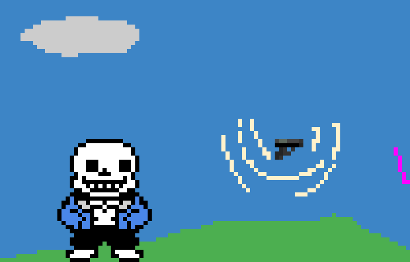 Sans vs (IDK FOR REAL) gun battle 