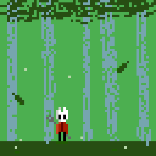 silksong art (standing in the forest)