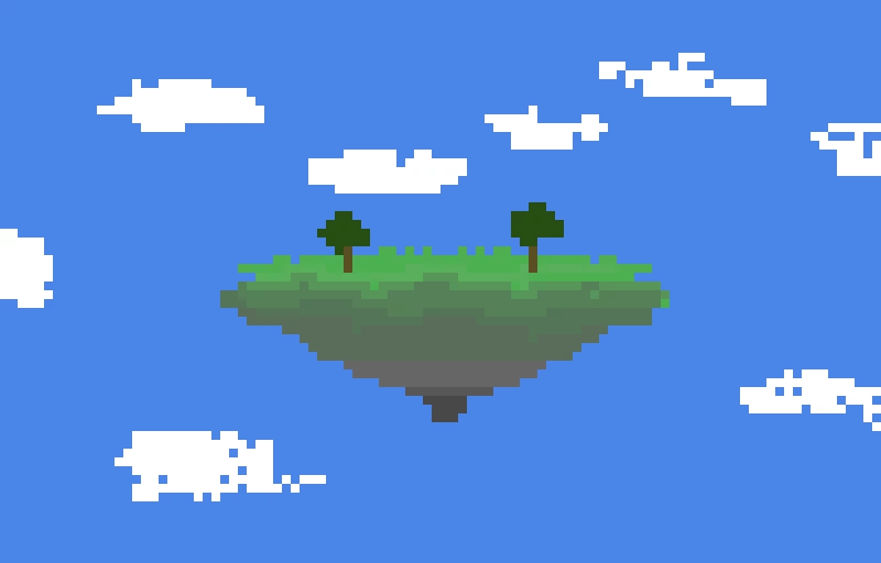 two lonely trees hanging in the sky