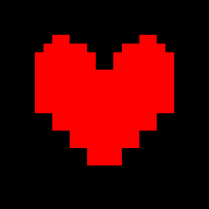 Almost pixel accurate human soul from undertale (Contest)