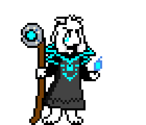 Asriel deltarune battle sprite (credit to @someone_doing_stuff)