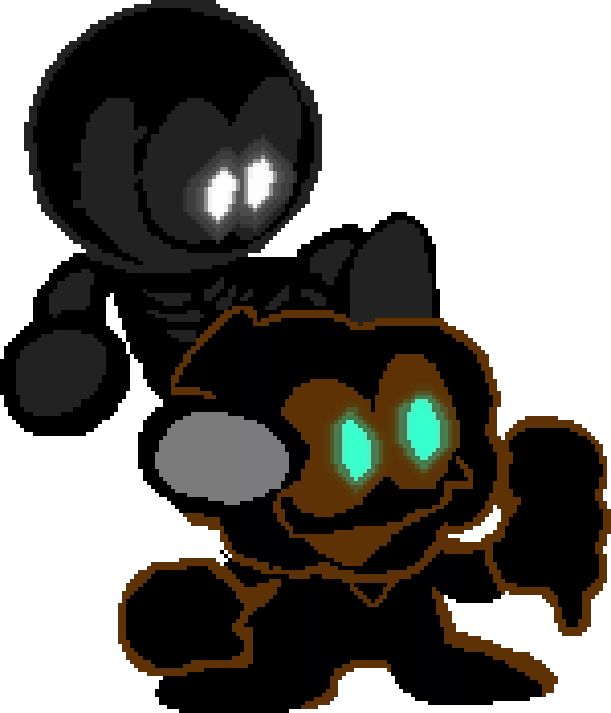 FNF REMNANTS SKID AND PUMP DARK COLOR VERSION THE EYES GLOW I THINK??!! IDK BUT COOL!!