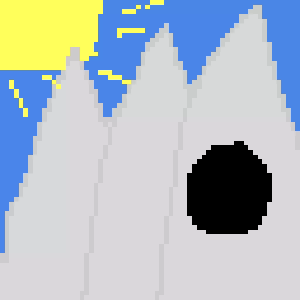 Mountains with caves