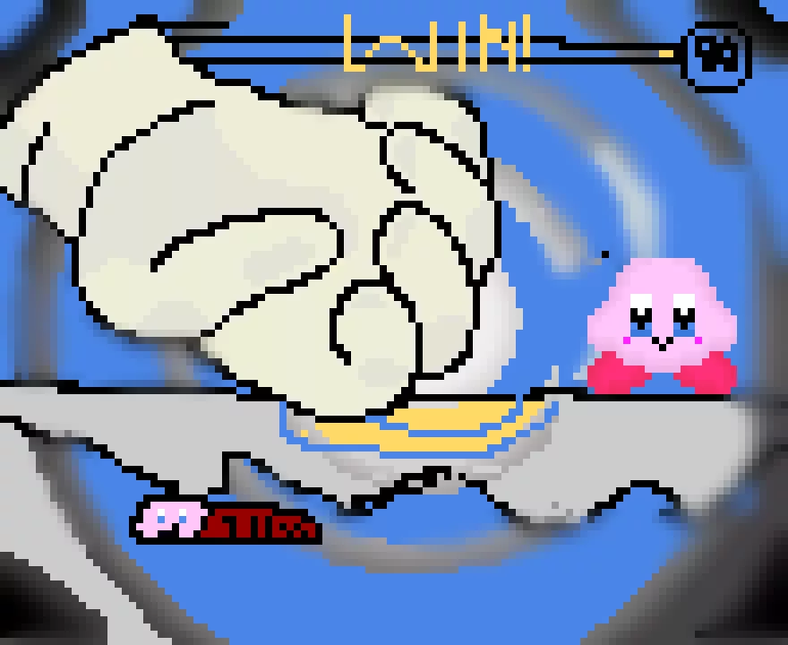 smash bros spirit mode hand fight (kirby) @trash_panda