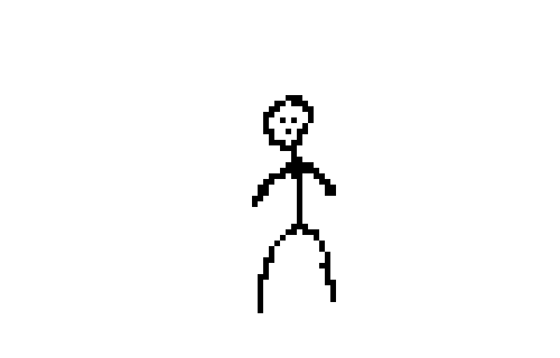 Stickman slowly fading out of existence