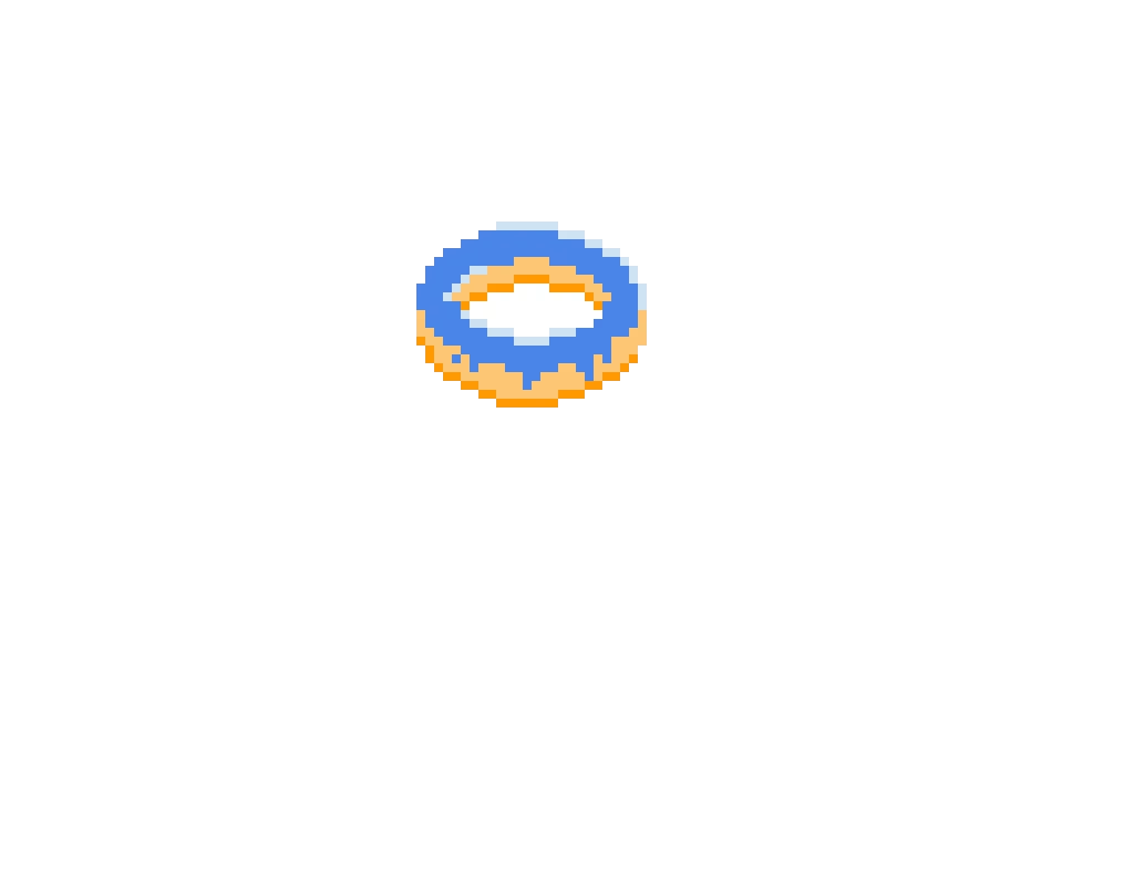 blue donut with orange