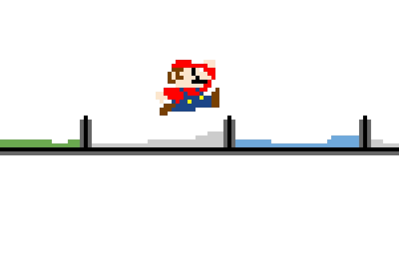 Mario running and jumping