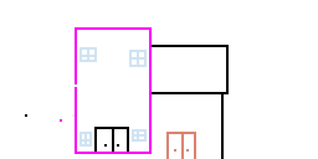 buildings of color black and peach