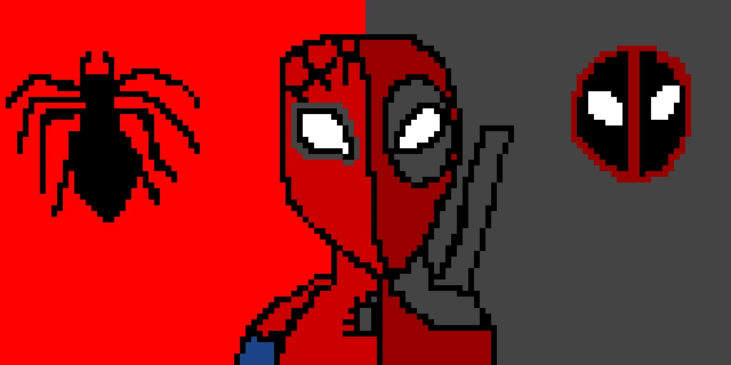 deadpool and spiderman fused