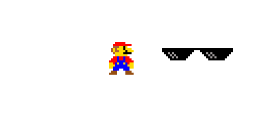 mario trying to run away from the mlg glasses