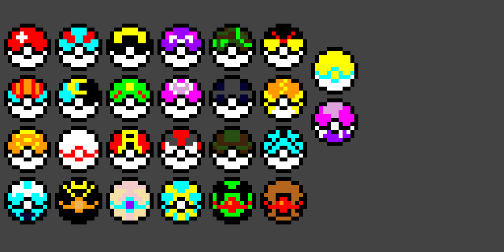 Name all these pokeballs in order, if you can i’ll make a mega picture