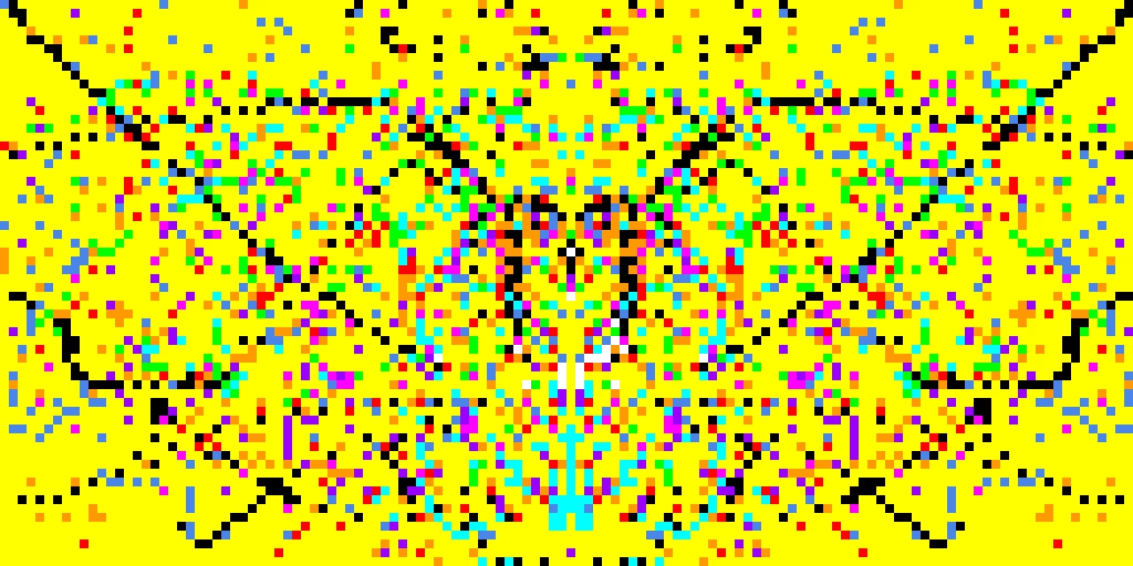 raining rainbow color on angel wings