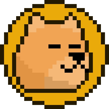 Calm doge coin cute animal contest pixel art