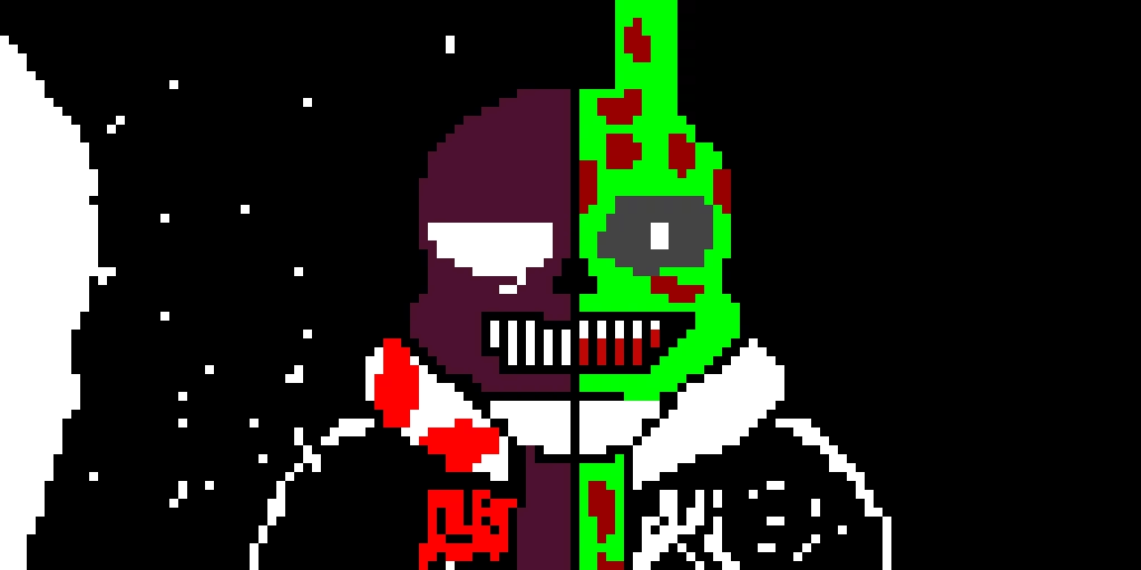 sans but purple guy and springtrap