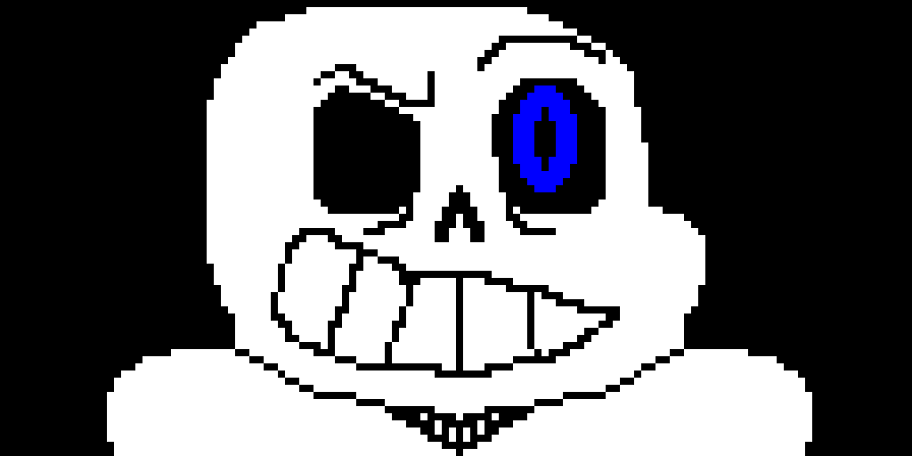 Sans but with blue eye