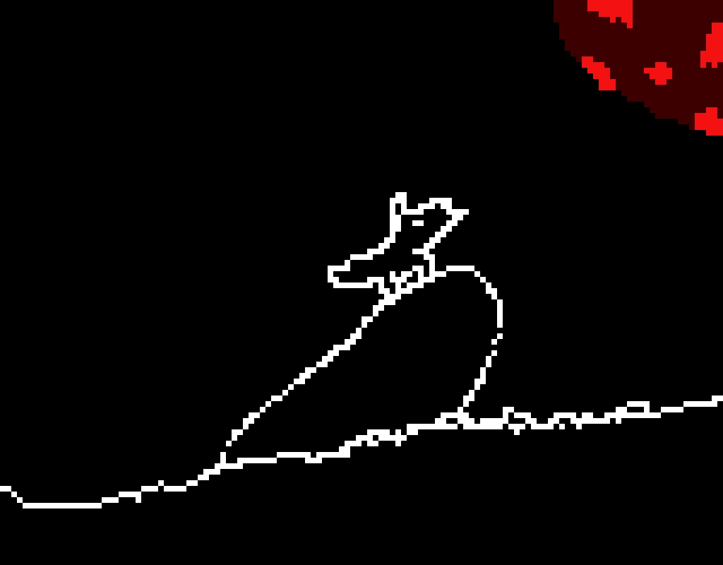 wolf howling at blood moon