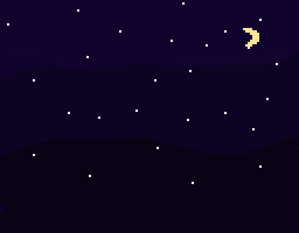 poorly rendered night sky