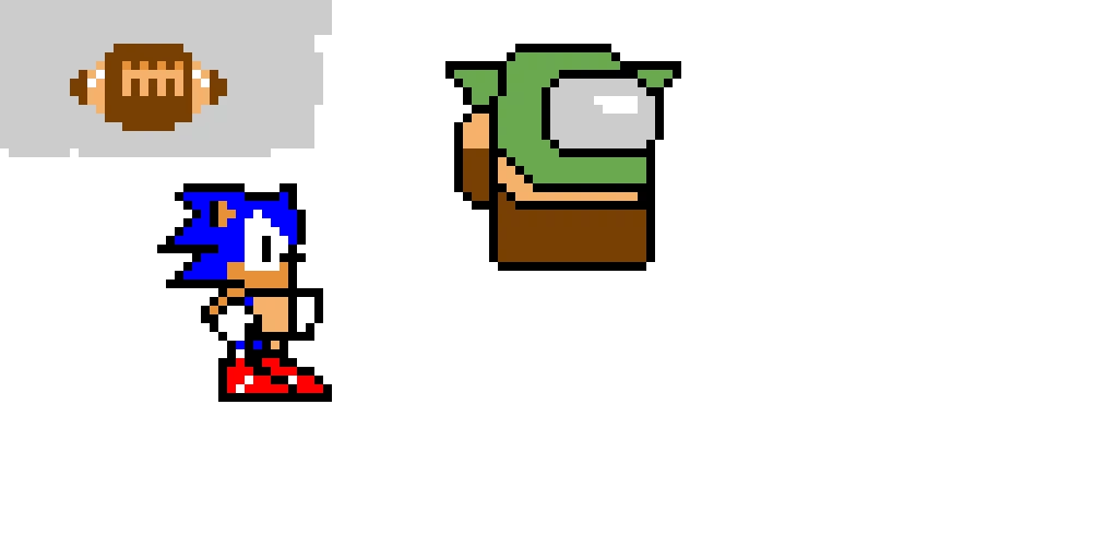 sonic,baby yoda ,foorball