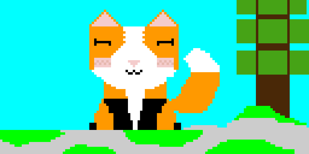 the tree sprouting behind foxy cute