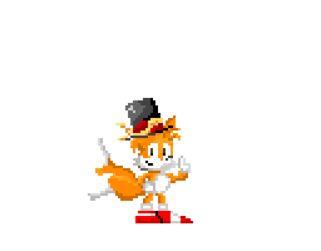 Tails with hat (please be nice. its my first ever pixel art.)