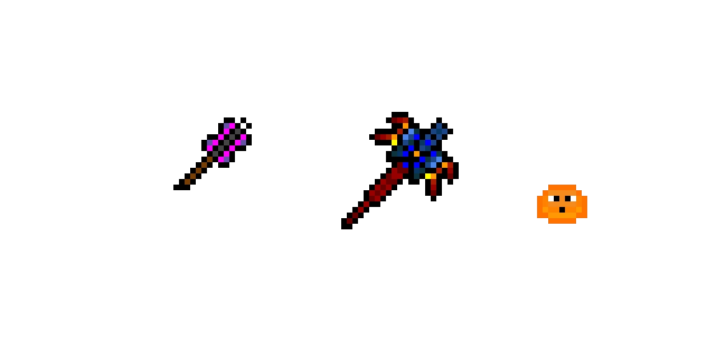random stuff i made while bored 1st mage 2nd sentrystaff 3rd mini lava slime
