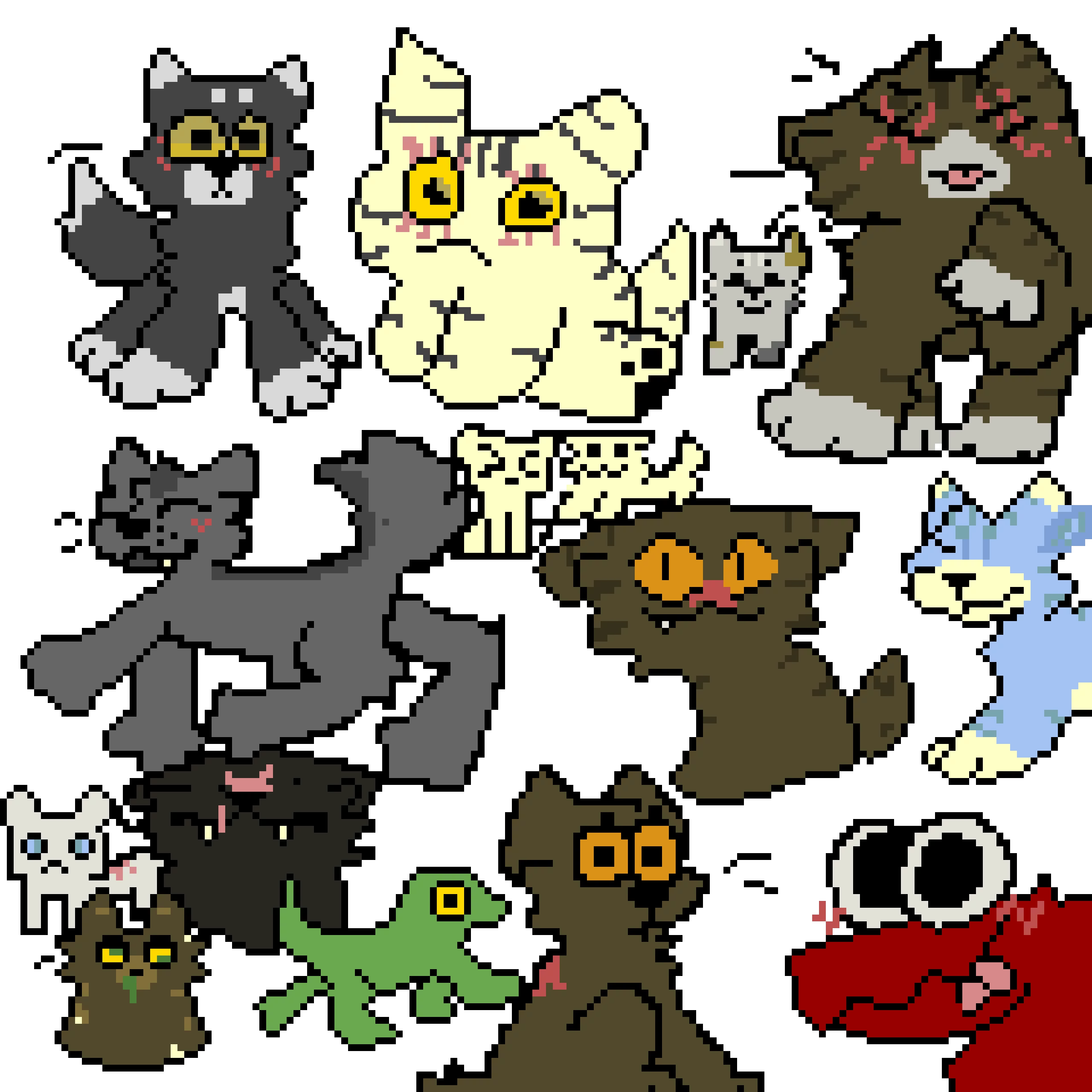 i made doodles of some lizards and lotta warrior cats!:D