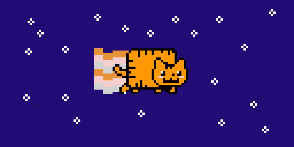 tiger nyan cat in collab with dinopixeldrawer