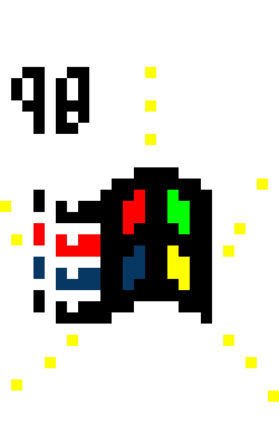 Windows 98 logo pixel art