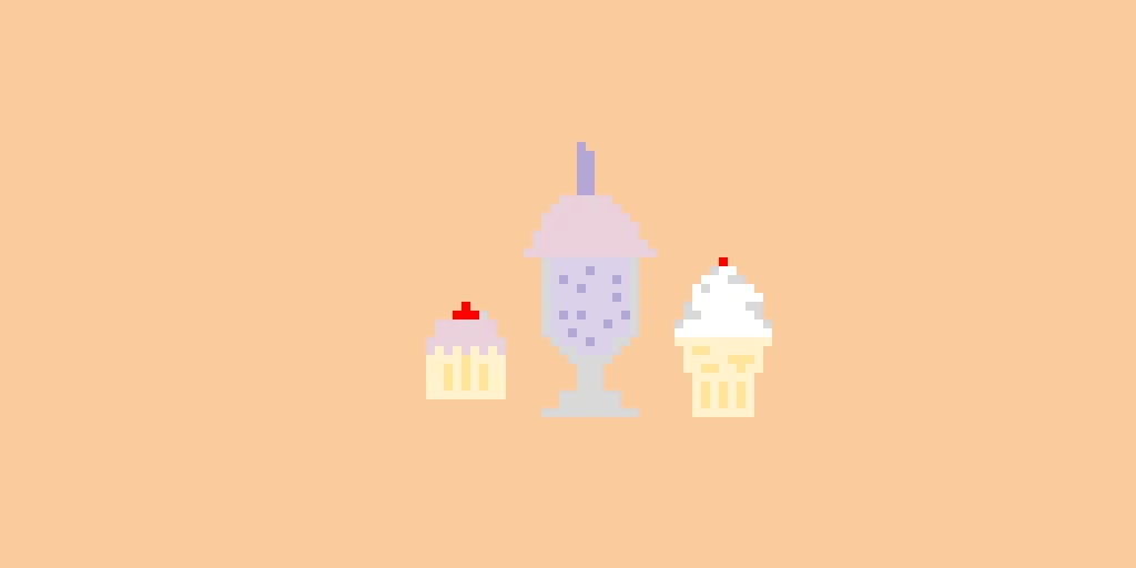 strawberry cup cake and grape boba with vanilla ice cream