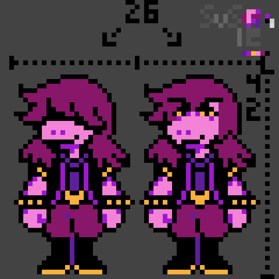 Susie deltarune w/ eyes(i will to the over-world ver later)