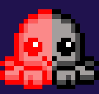 Remake Black and Red Octopus
