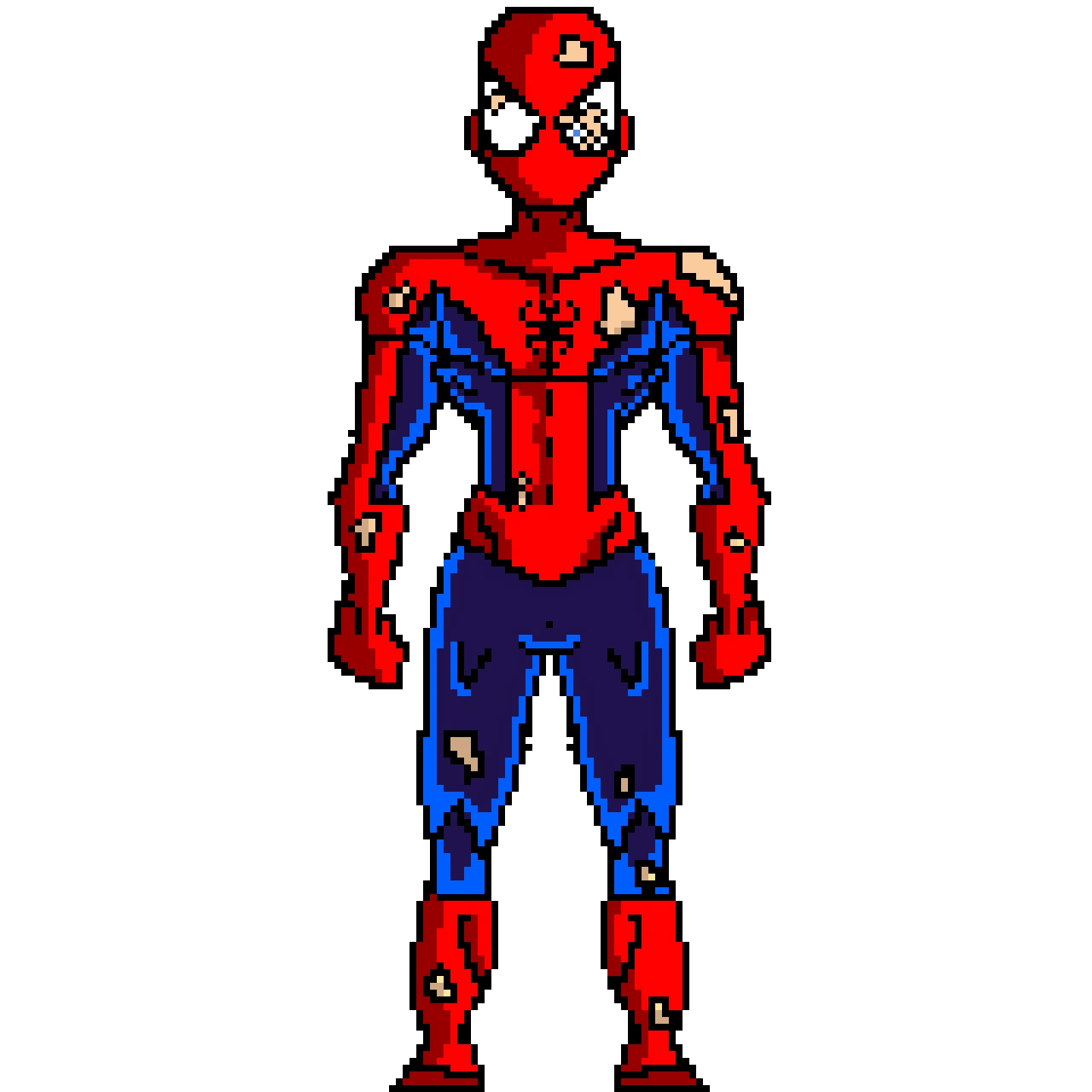 spider man damaged suit
