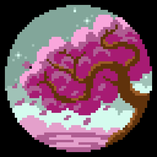 cherry tree circle art calming landscapes