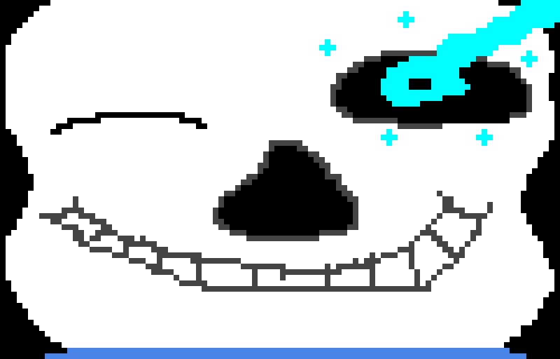 sans is smilling