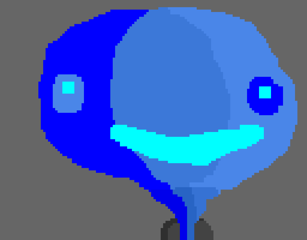 blue worm coming from hole :]