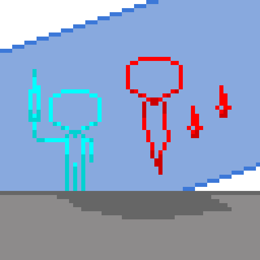 Fighter 02: Cyan and Crimson