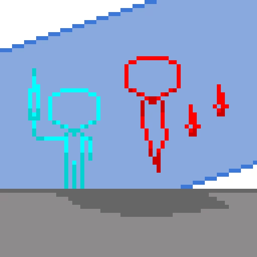 Fighter 02: Cyan and Crimson