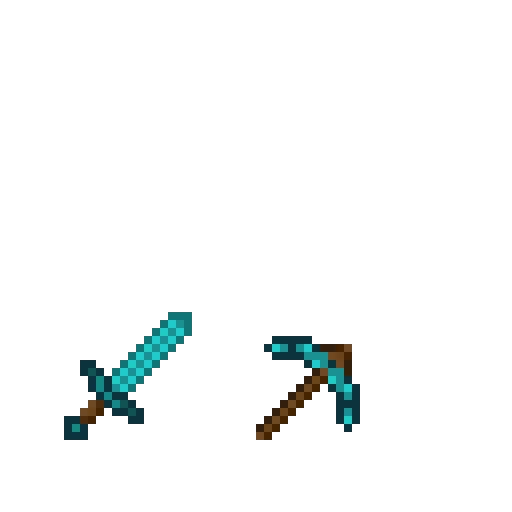 Minecraft Sword and Pickaxe