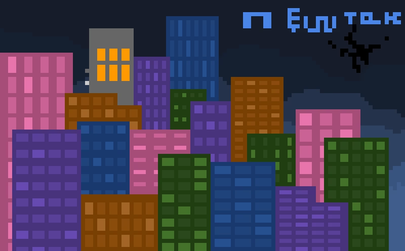 pixel art city