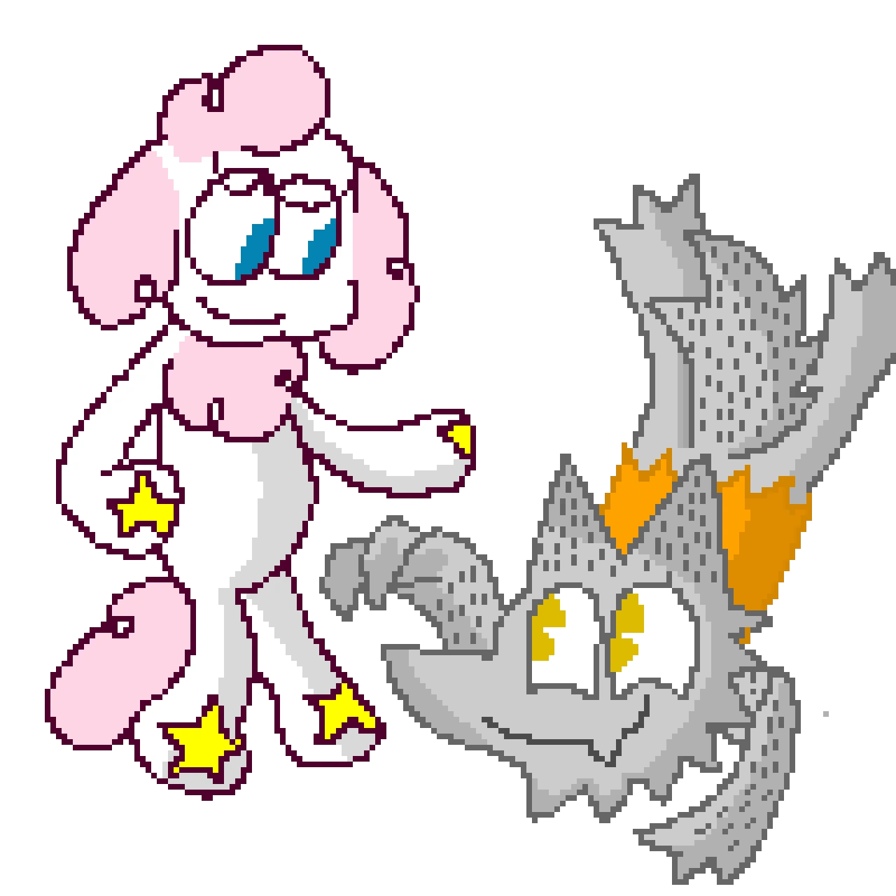 Plinko the werewolf and Starry the sheep my ocs!