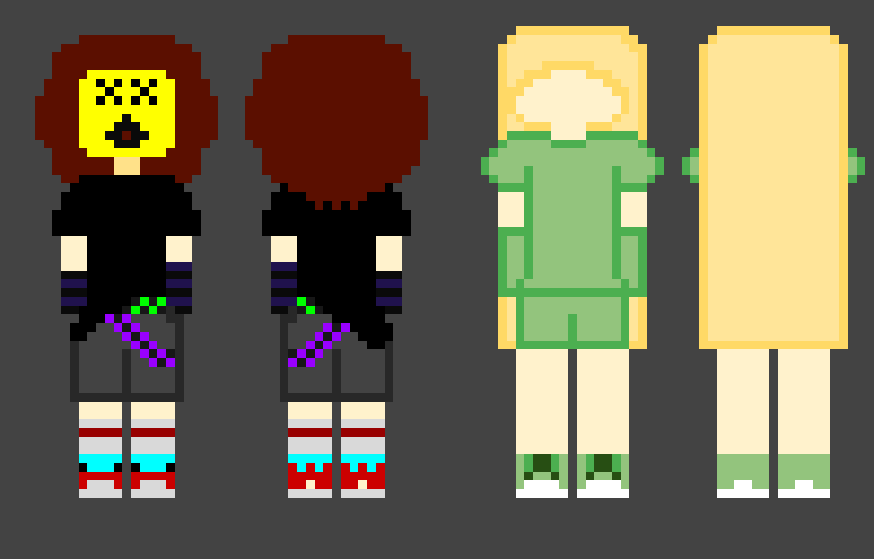 Two of my OCs. Siblings. Brown hair is named Carl(older) and blonde hair is name Lily(younger). (con