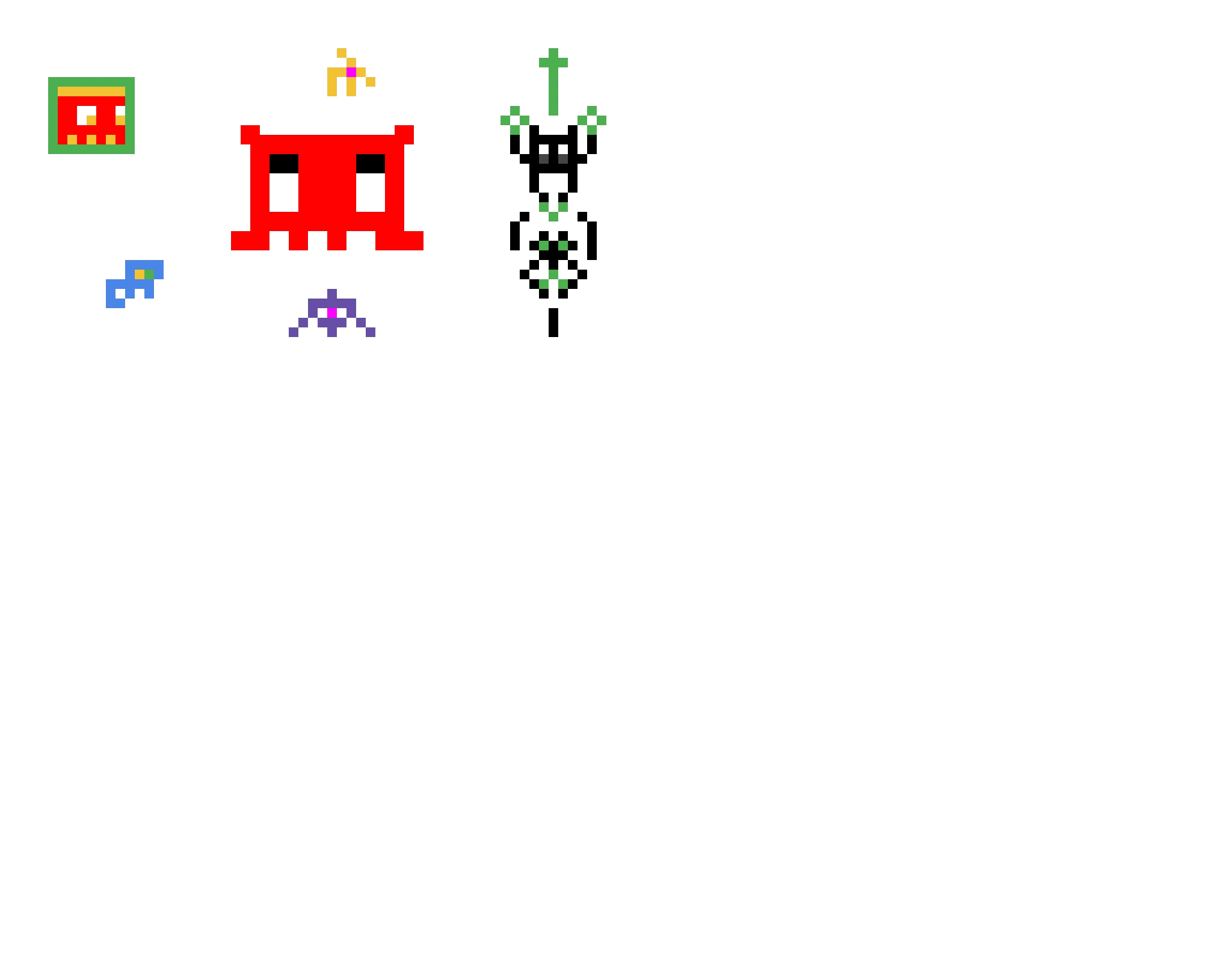 Virtual world of space invaders.