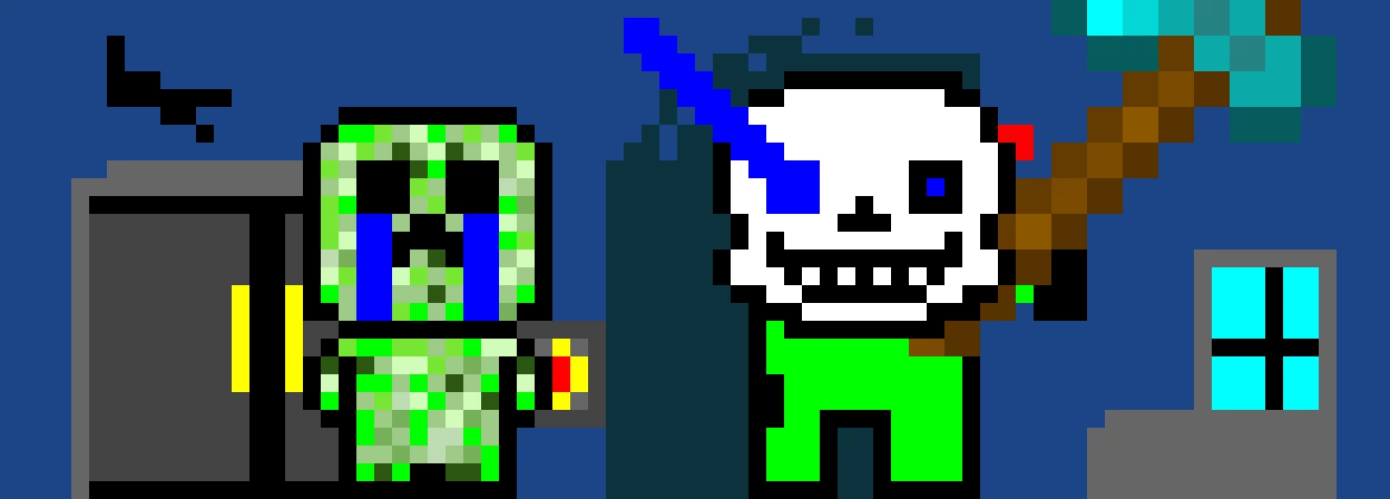 aw man  but this time creeper cries cause its sans