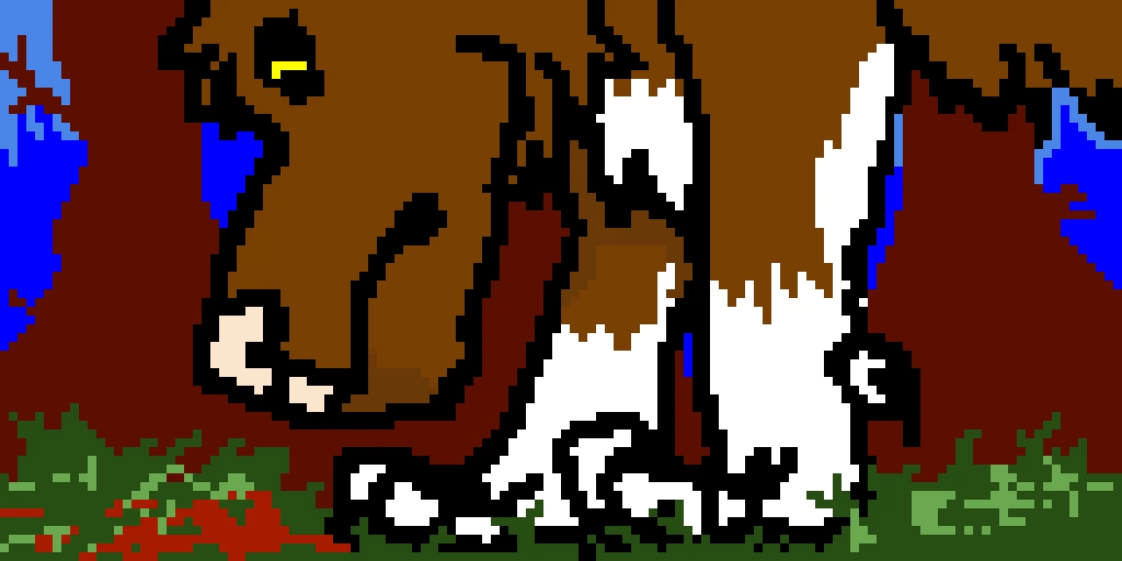 Wolf tracking an injured elk (REDRAW for Animal contest thing)